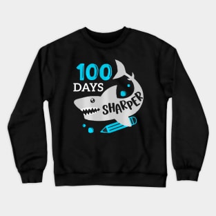 My Students Are 100 Days Sharper Shark Teacher Boys Kids Crewneck Sweatshirt
